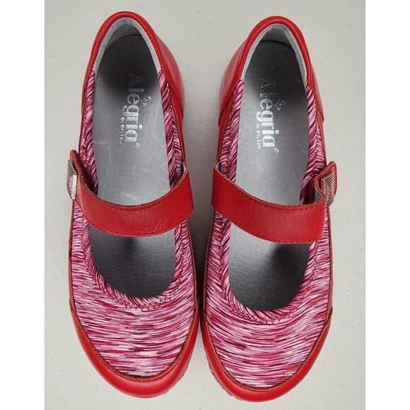 Alegria Red Mary Jane Slip On Shoes Clogs Womans Size 7 - 7.5 EU 37 Gem - 623 - Picture 10 of 12